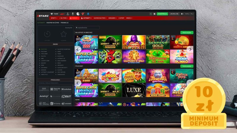 888Starz Kasyno na ekranie laptopa