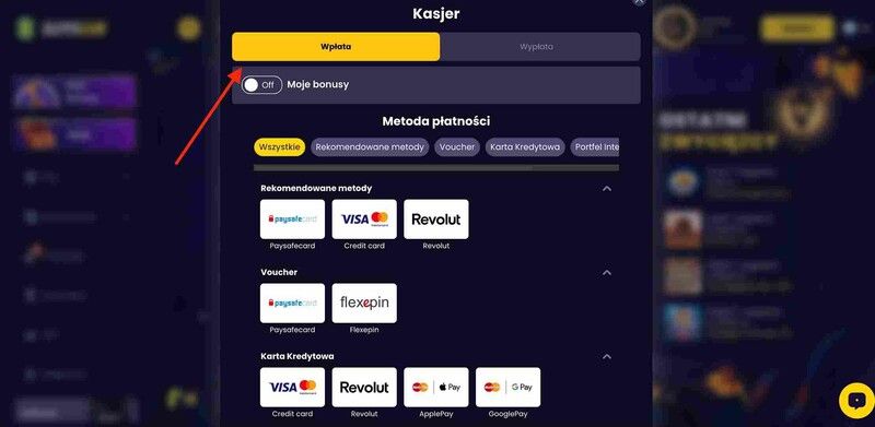 Krok trzeci rejestracji w celu otrzymania bonusu