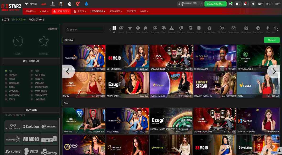 Strona główna kasyna 888Starz