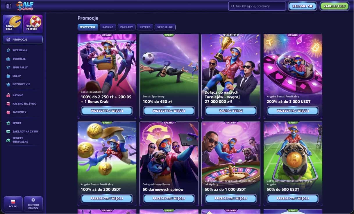 AlfCasino kasyno bonusy