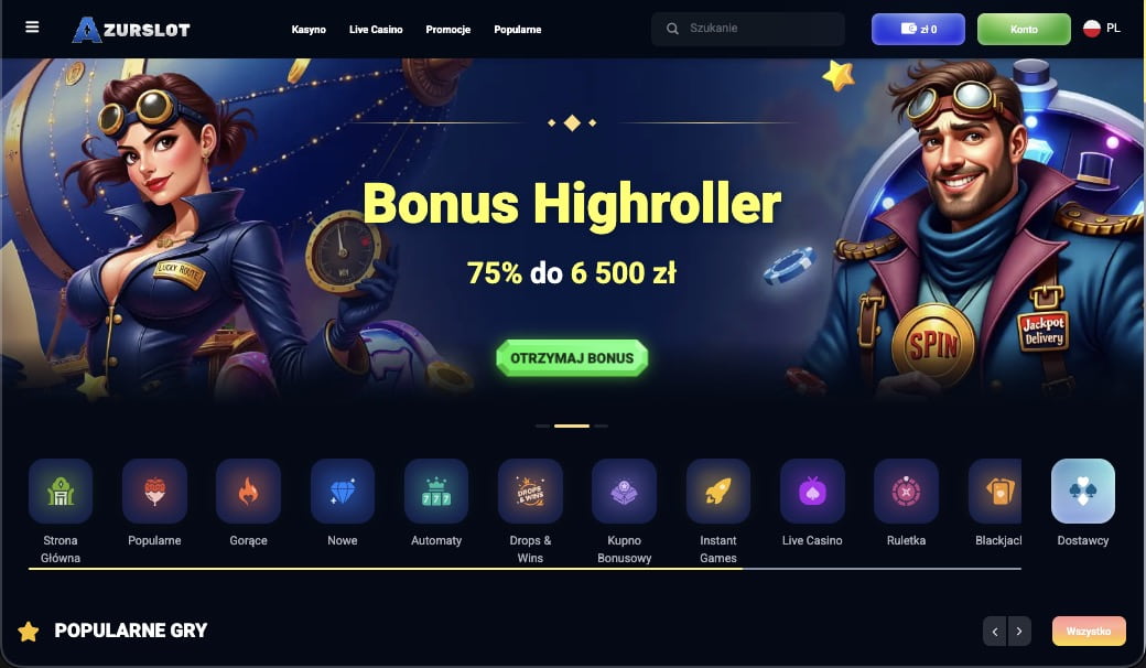 Strona główna kasyna AzurSlot