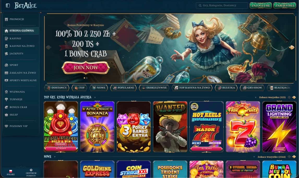 Strona główna kasyna BetAlice