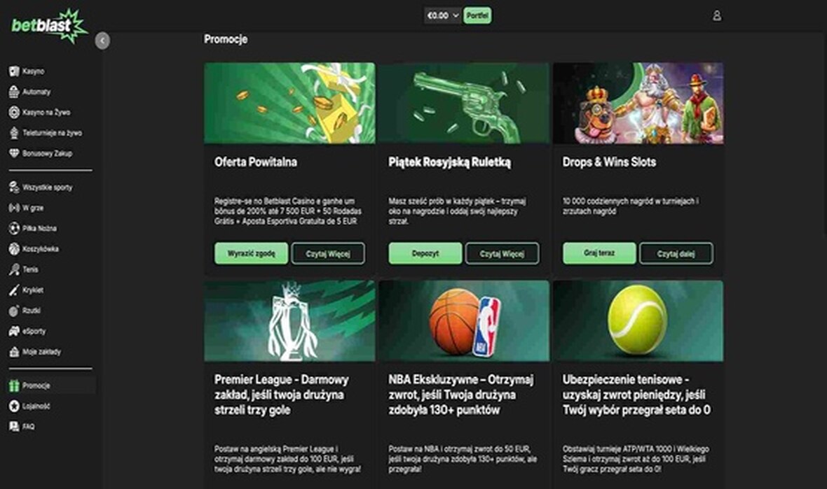 BetBlast kasyno bonusy