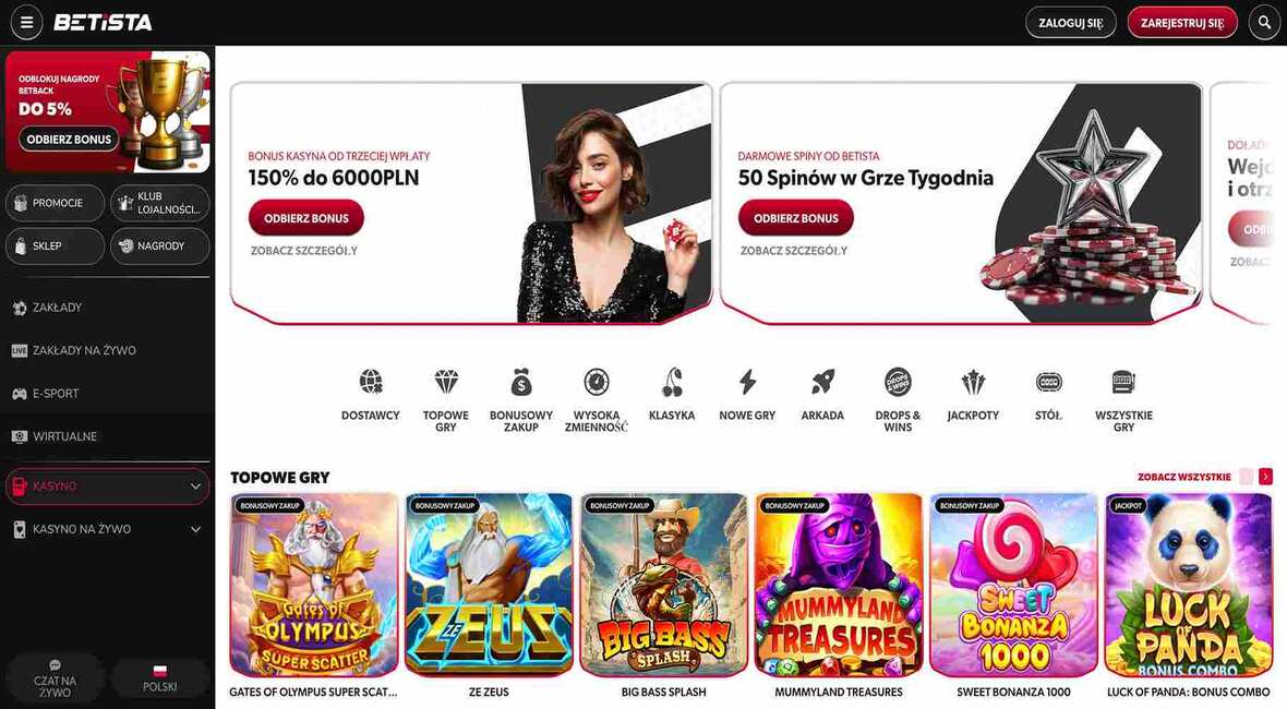 Strona główna kasyna Betista
