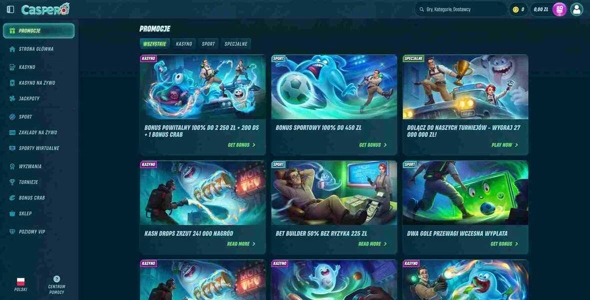 Caspero kasyno bonusy