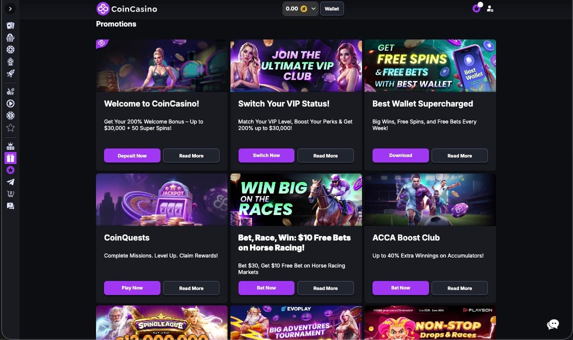 CoinCasino bonusy