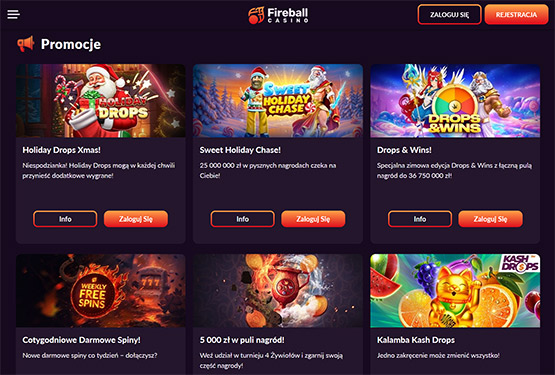 Bonusy kasynowe Fireball