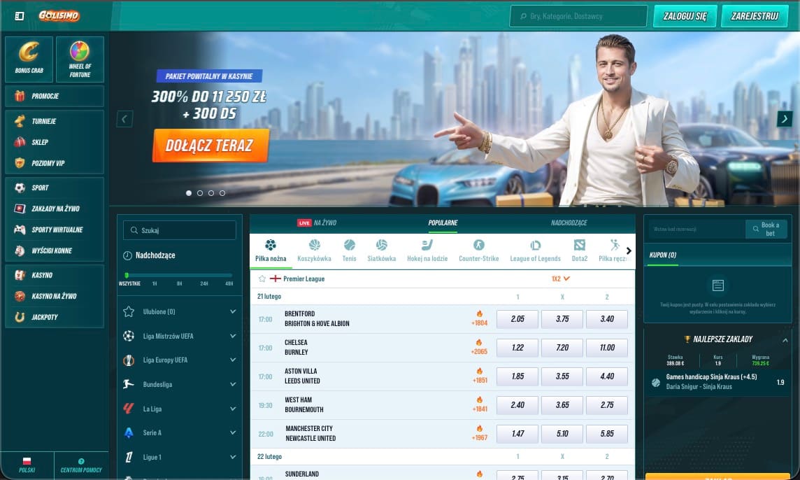 Strona główna kasyna Golisimo