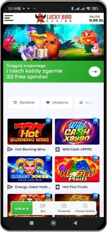 Lucky Bird kasyno wersja mobilna