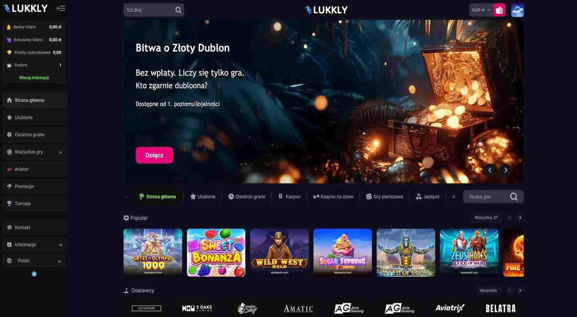 Strona główna kasyna Lukkly