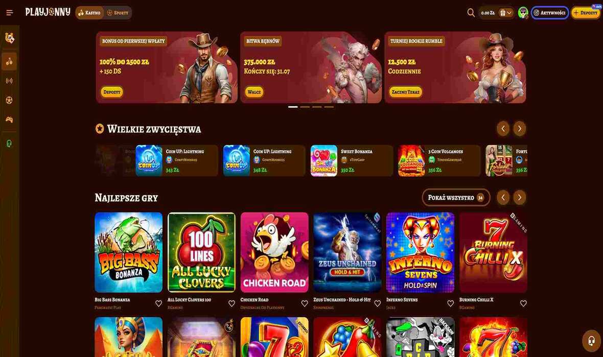 Strona główna kasyna Playjonny