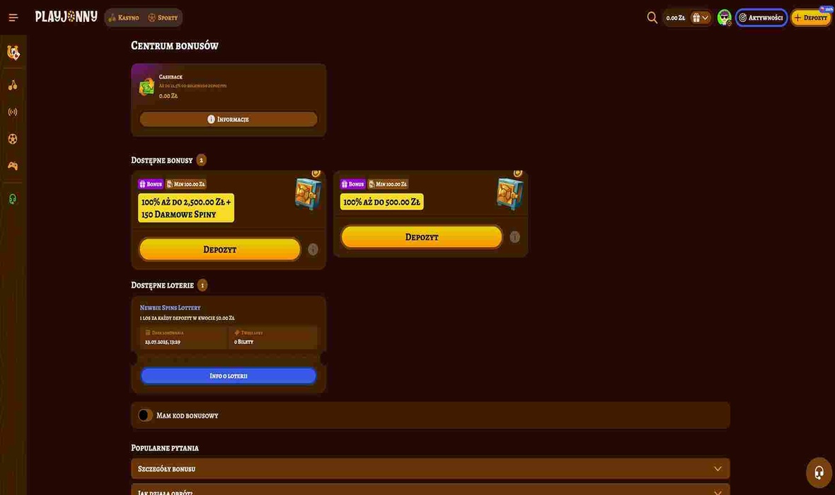 Playjonny kasyno bonusy