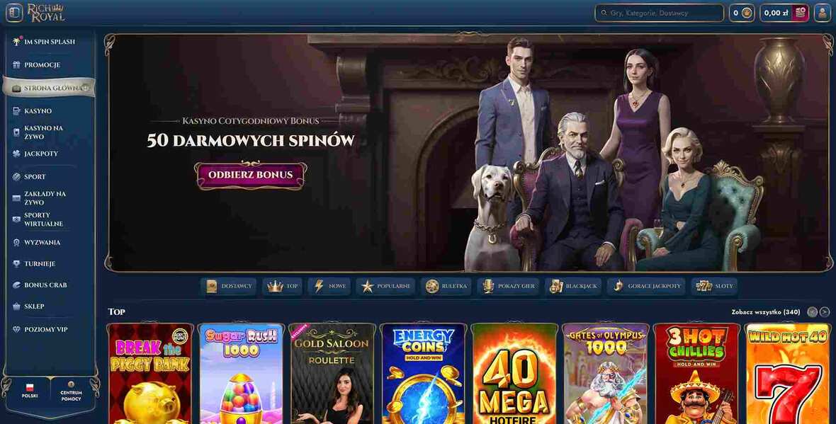 Strona główna kasyna Rich Royal