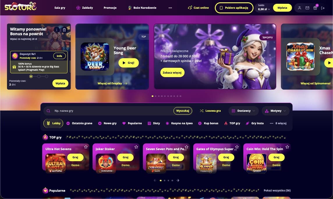 Strona główna kasyna Slotoro