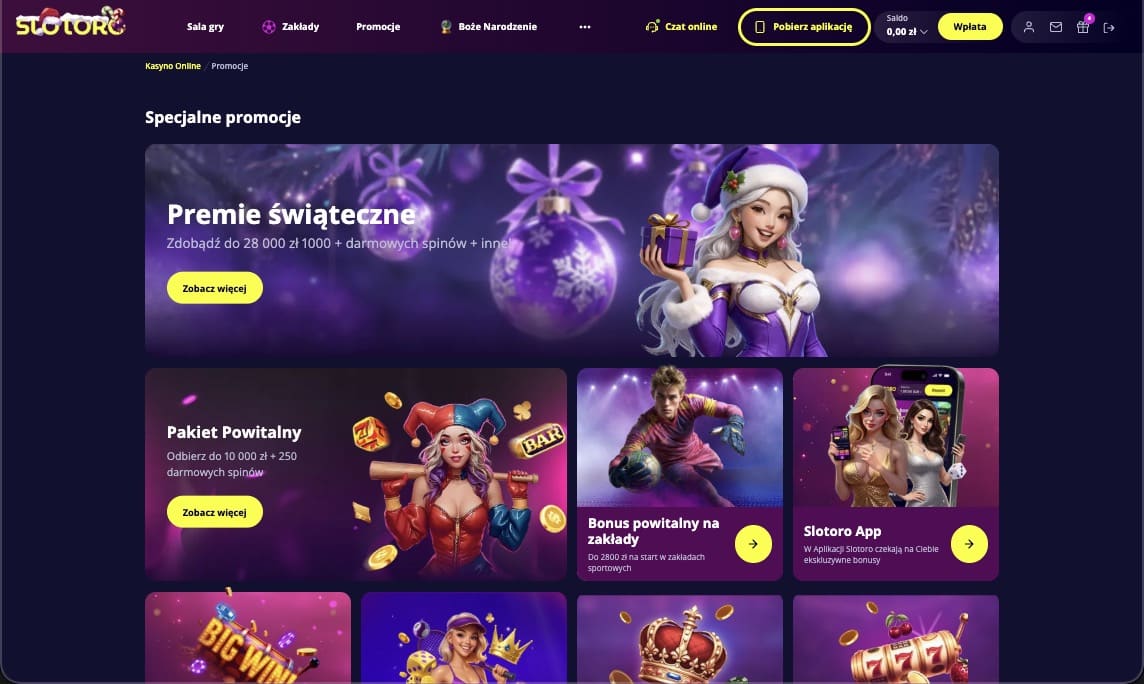 Slotoro kasyno bonusy