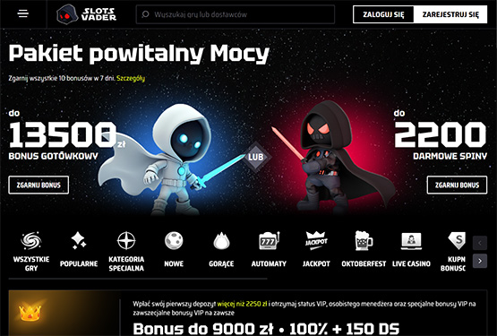 Strona główna kasyna SlotsVader