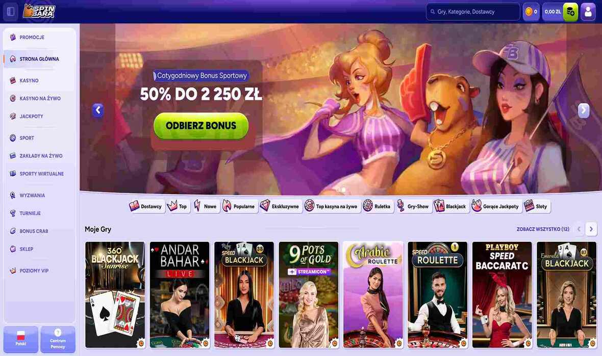 Strona główna kasyna Spinbara