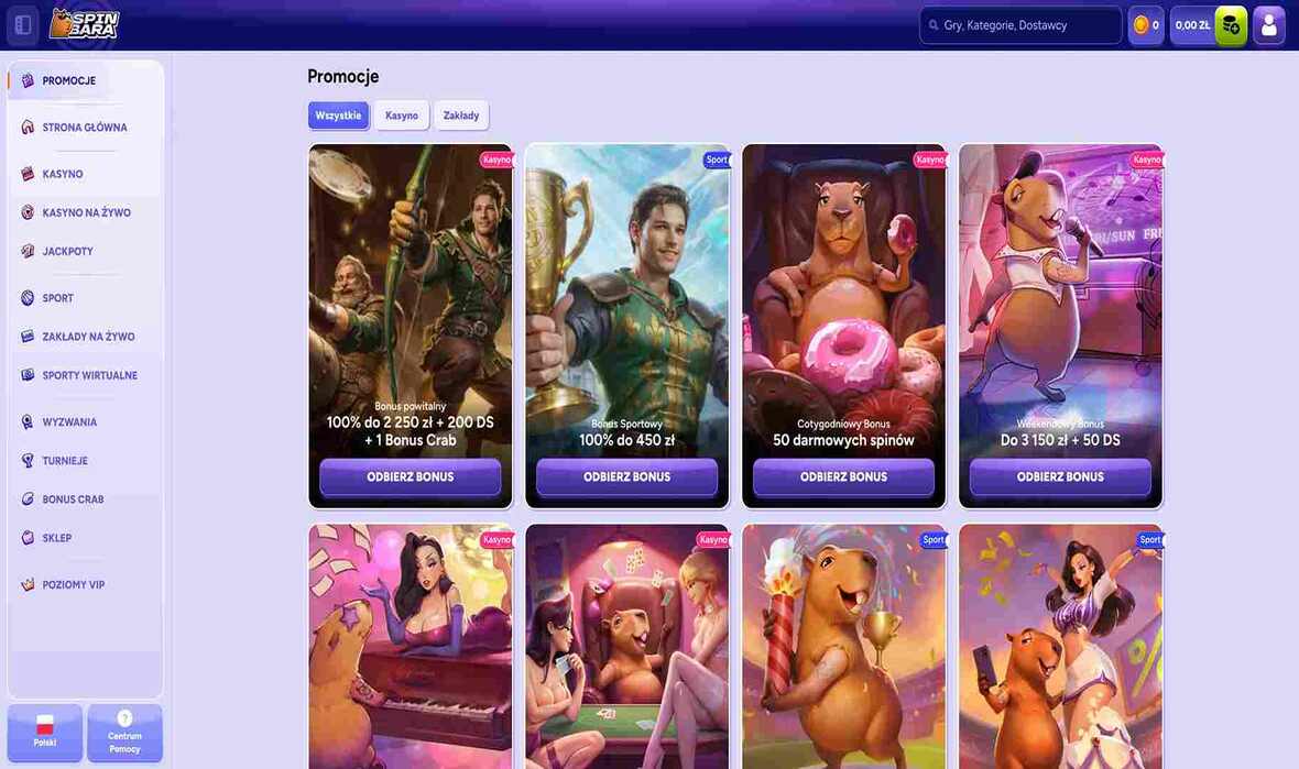 Spinbara kasyno bonusy
