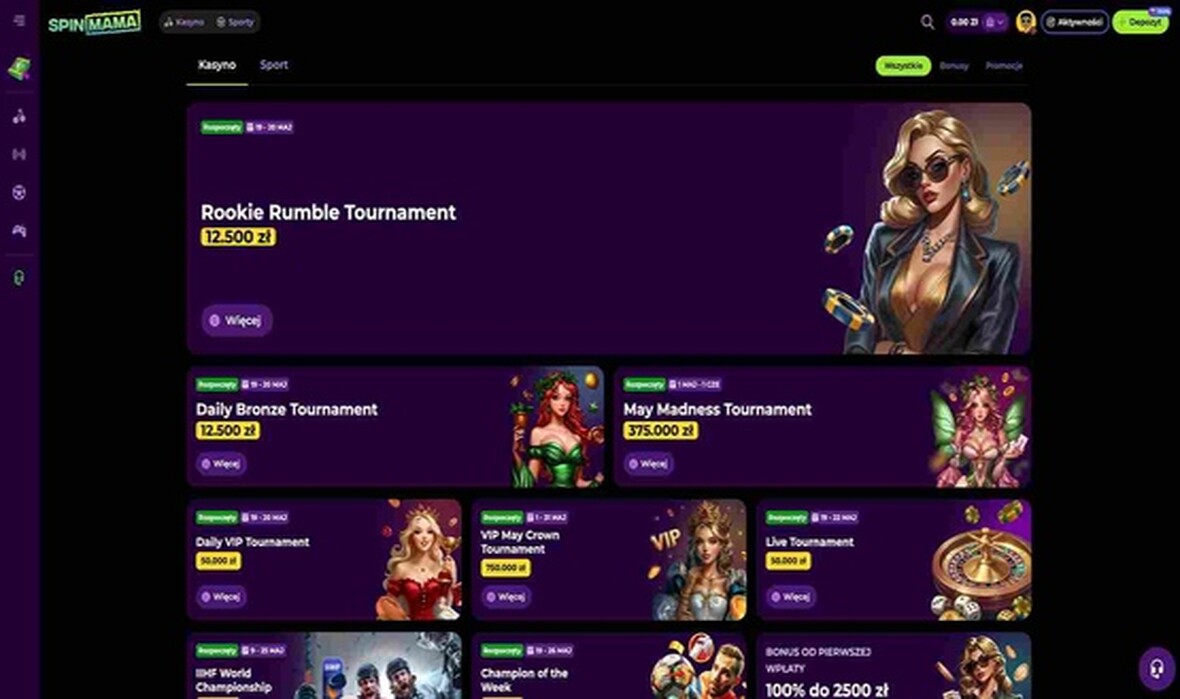 Spinmama kasyno bonusy