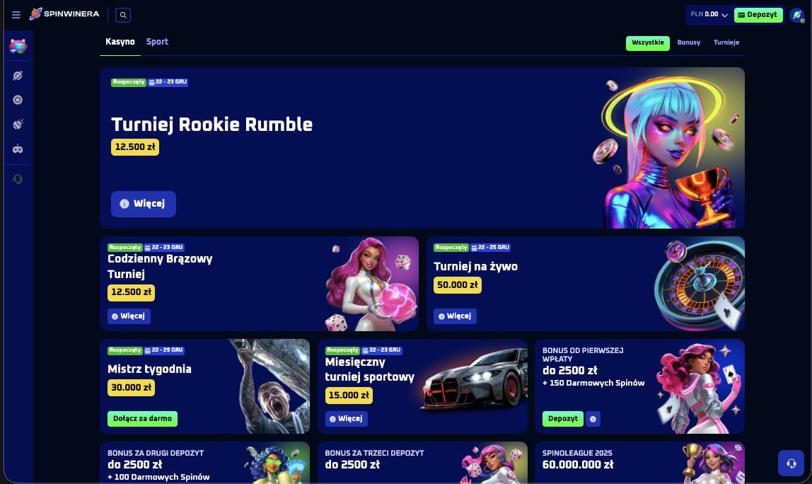 Spinwinera kasyno bonusy