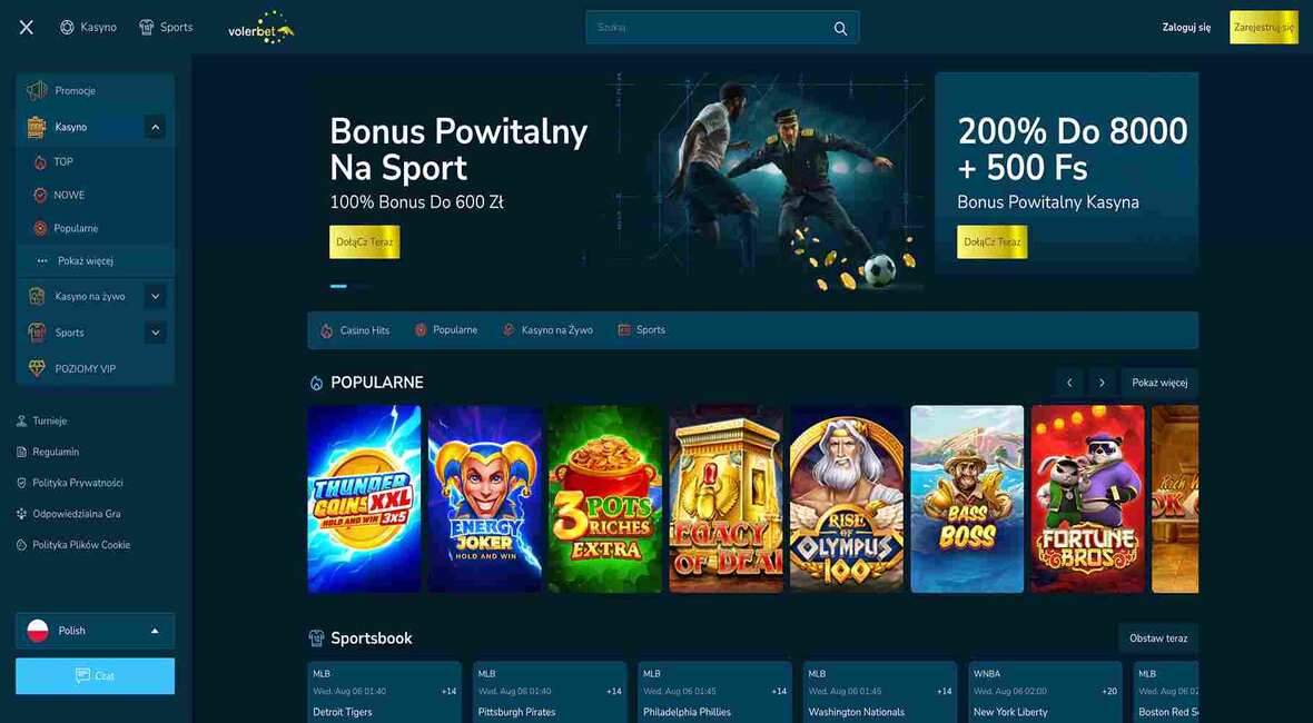 Strona główna kasyna Volerbet.io