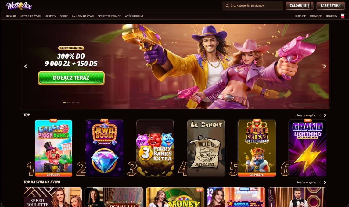 Strona główna kasyna WestAce
