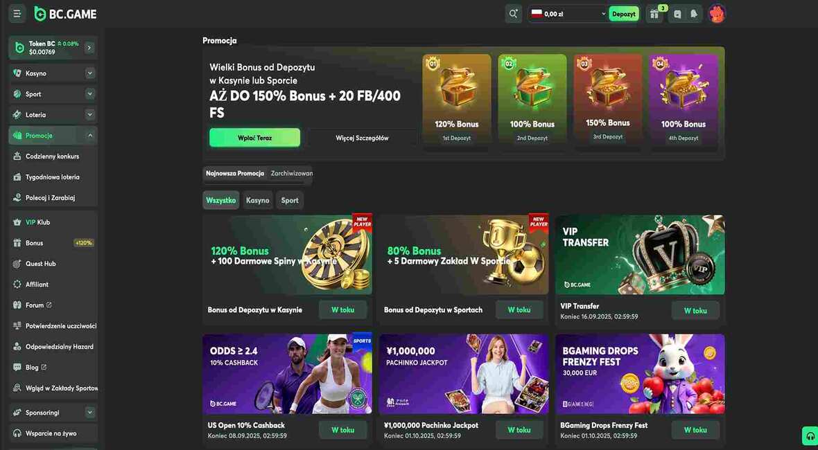 BC.Game kasyno bonusy