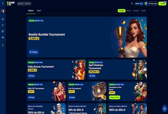 Billionairespin kasyno bonusy