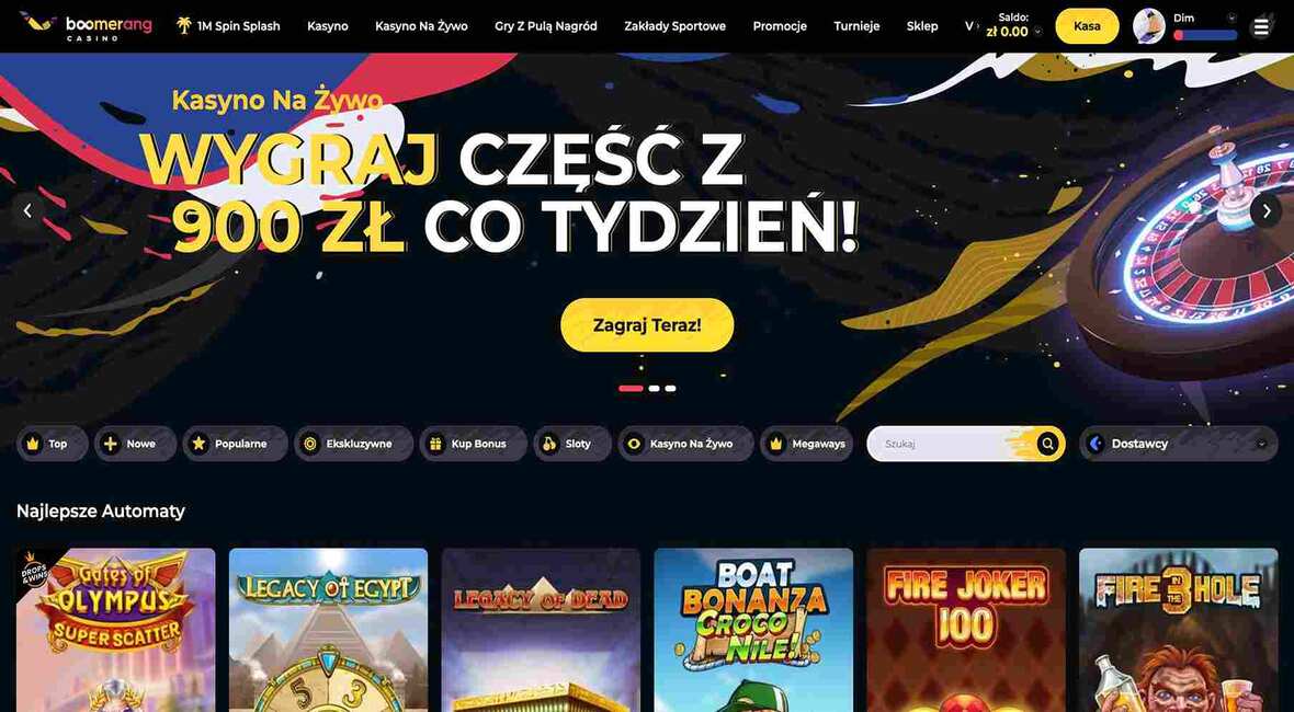 Strona główna kasyna Boomerang