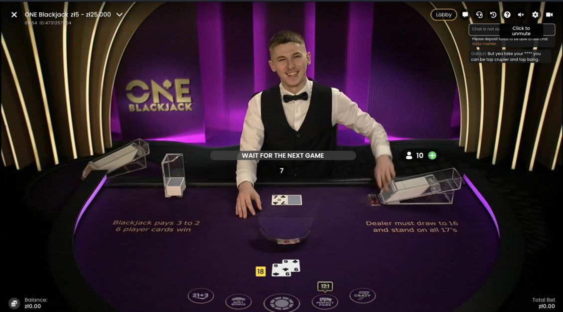 Gry w blackjacka na żywo w kasynie Lamabet