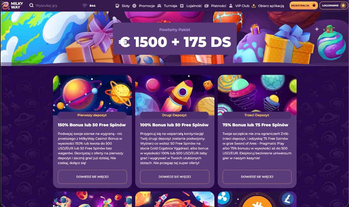 MilkyWay kasyno bonusy