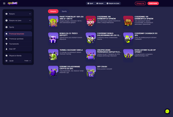 Opabet kasyno bonusy