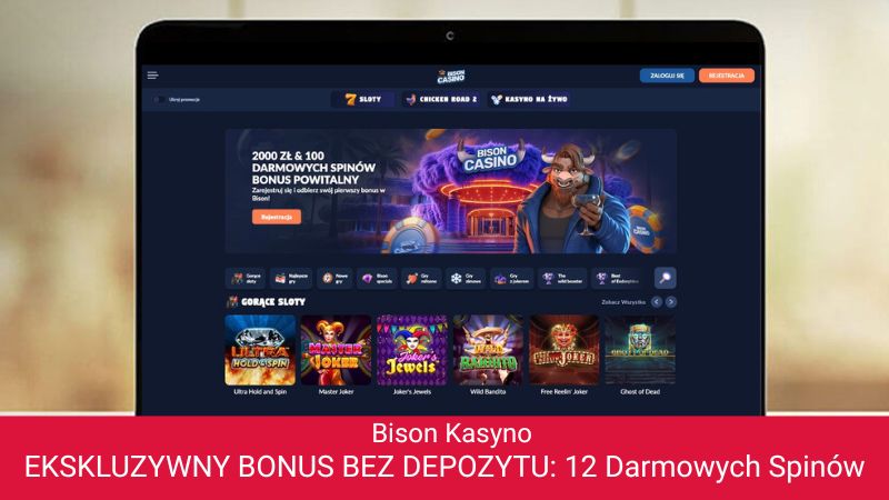 Bison Casino na ekranie komputera