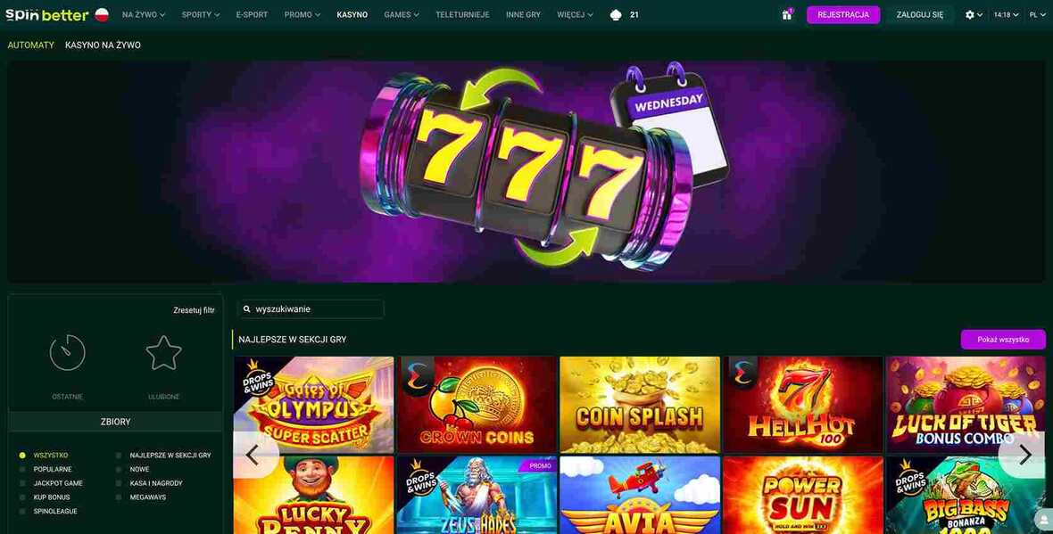 Strona główna kasyna SpinBetter