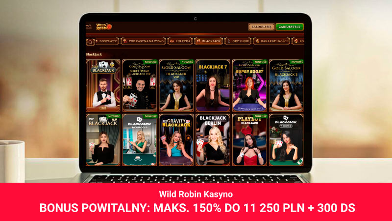 Wild Robin Kasyno na ekranie laptopa