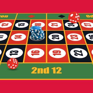 Postawione zakłady na polu do gry w ruletkę