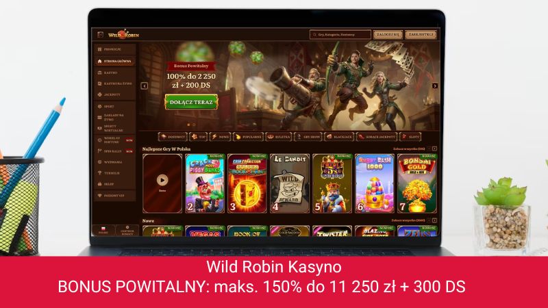 Wild Robin Casino na ekranie komputera