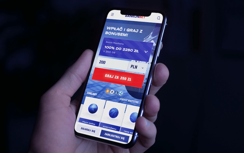 Bankonbet Kasyno na ekranie telefonu komórkowego