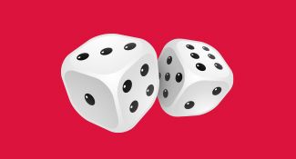 Kości na czerwonym tle