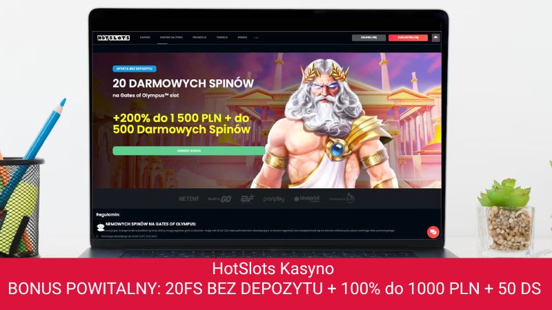 HotSlots Kasyno na ekranie komputera