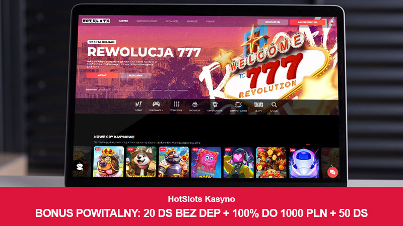 HotSlots Kasyno na ekranie komputera